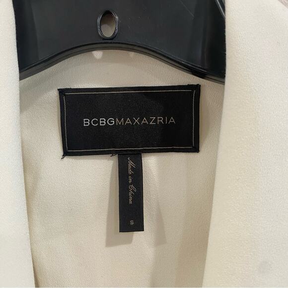 BCBGMAXAZRIA White Blazer Jacket Size S Cutout Back Structured Y2K Chic - Picture 5 of 8